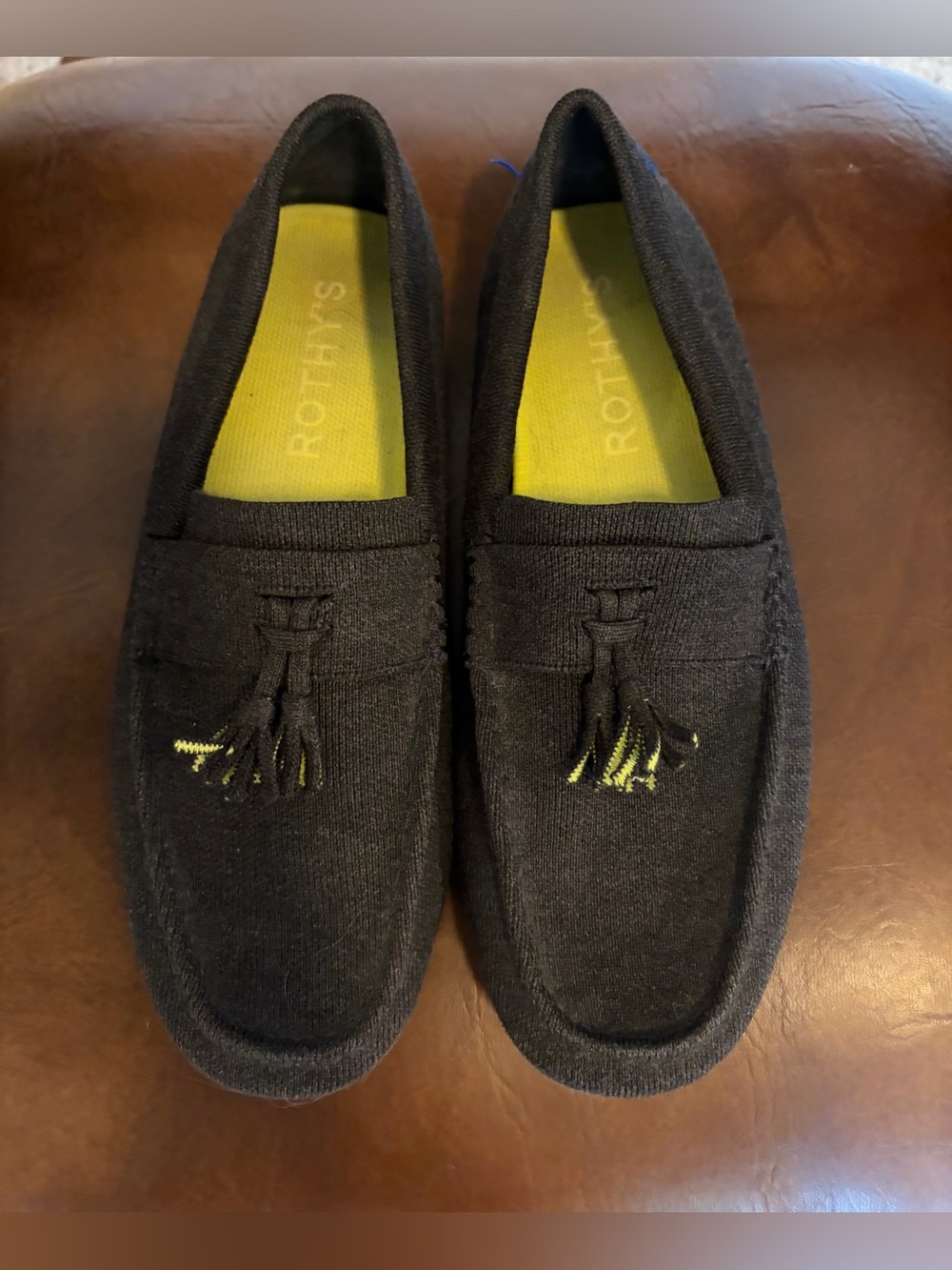 Rothy's Merino Wool Tassel Driving Loafers in charcoal gray size Men’s 12